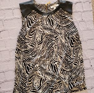 Chaus New York Leather Accent Tank Sz M